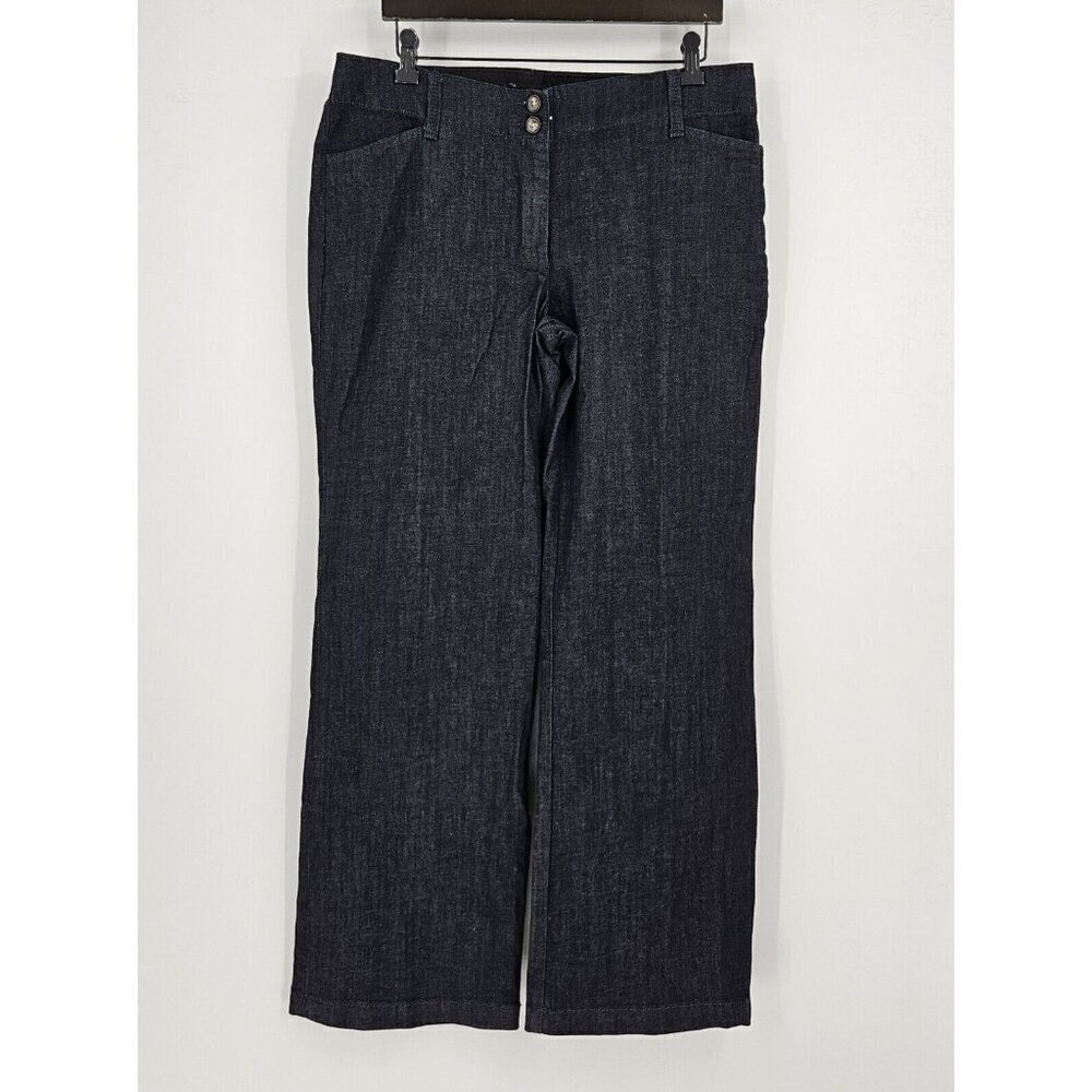 Talbots Signature Flare Womens Sz 10 Stretch Wide Leg Blue Jeans w/Pockets